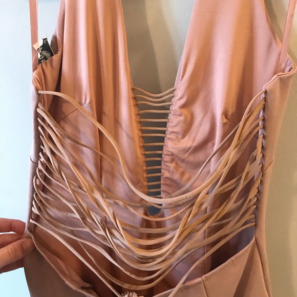 Halter top, pink/tan, strappy LF dress - Picture 5 of 6